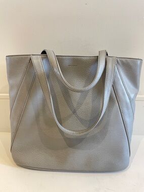 Matt & Nat Grey Vegan Leather Tote Large Structured Shoulder Bag